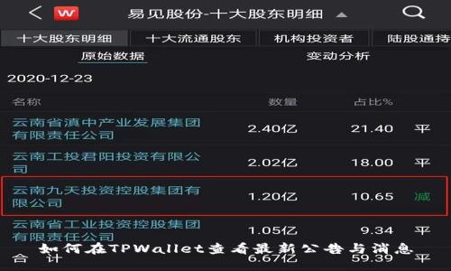 如何在TPWallet查看最新公告与消息